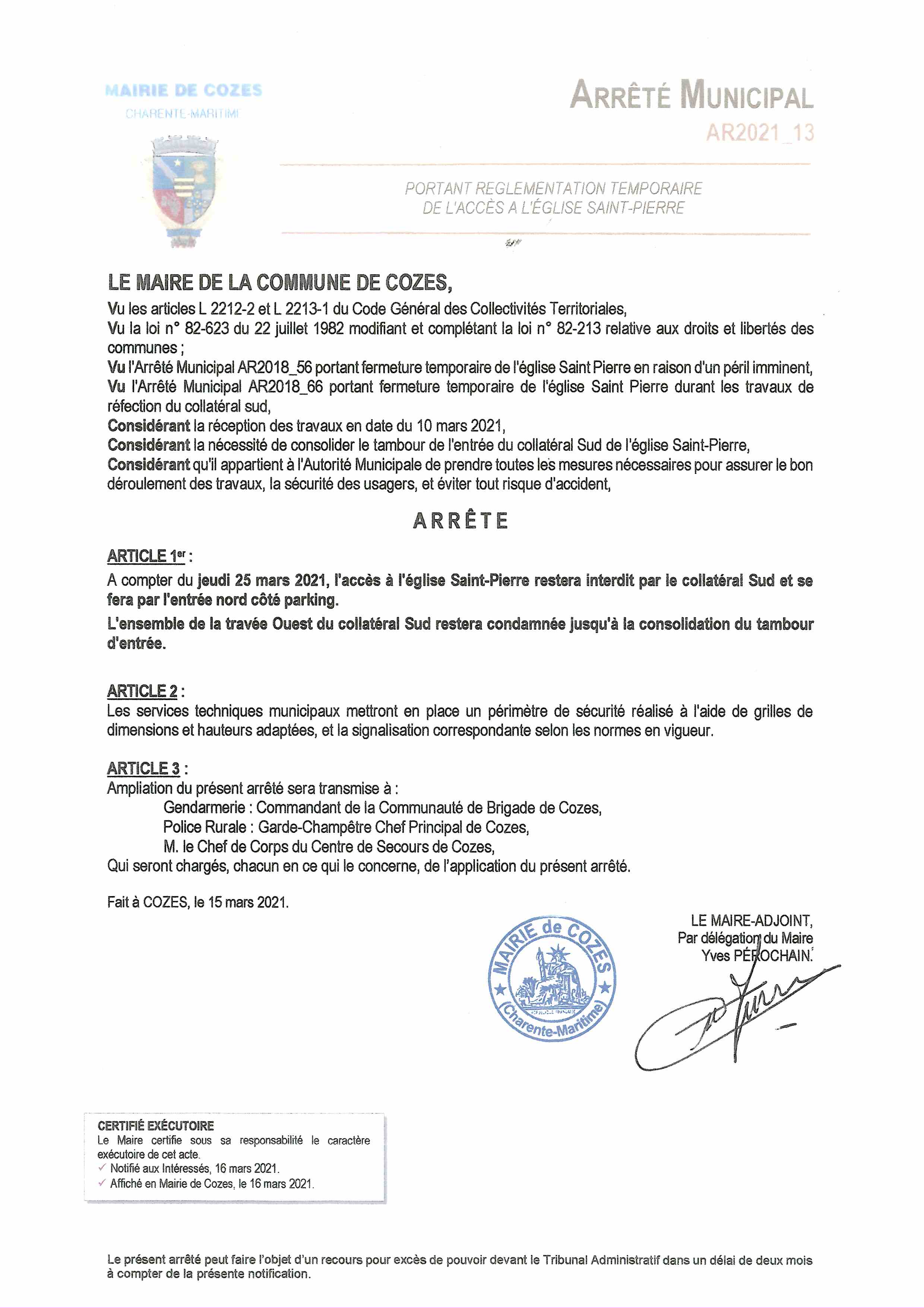 Réouverture de l'Église