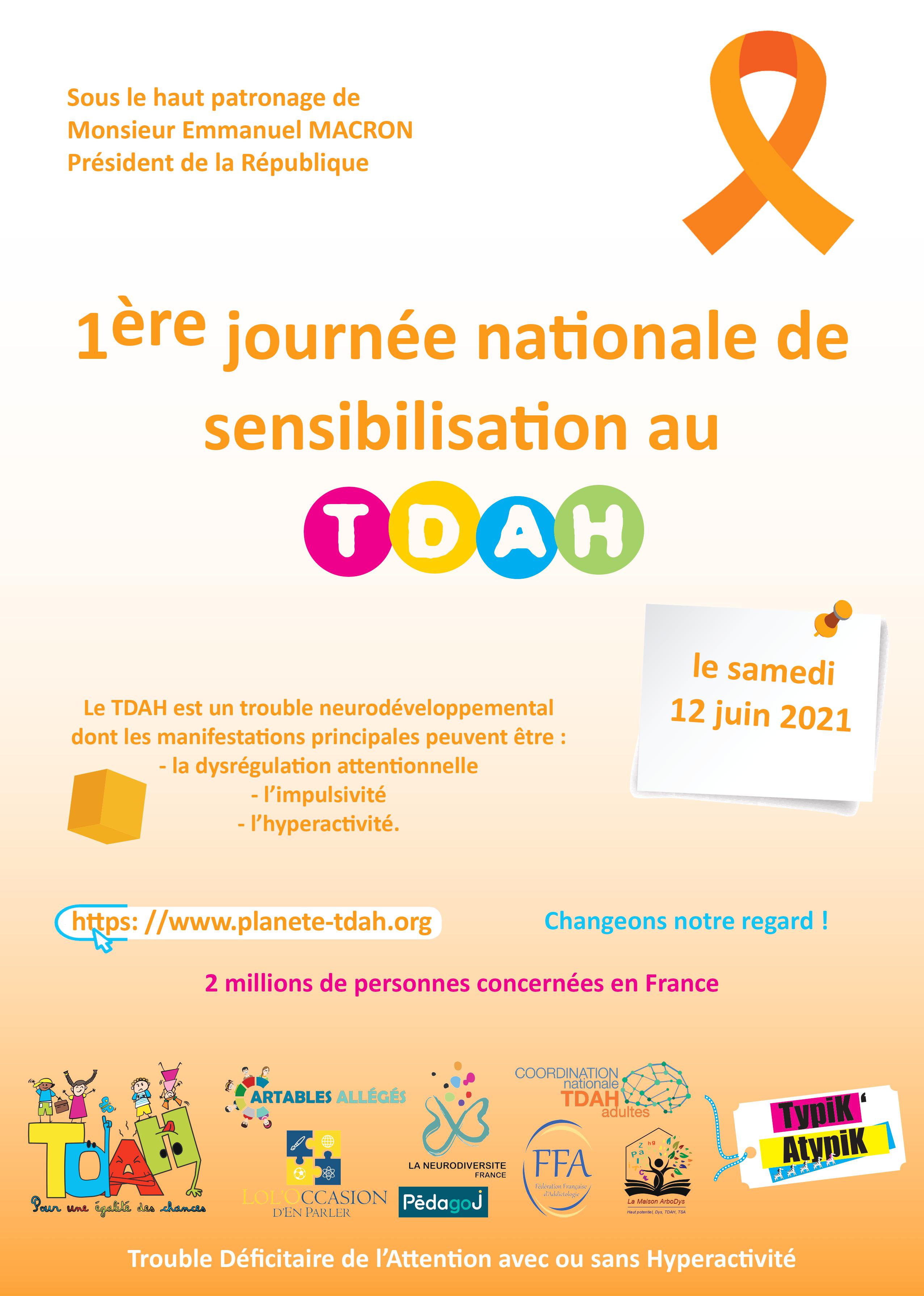 Le 12 juin 2021 - 1ère journée nationale de la sensibilisation au TDAH