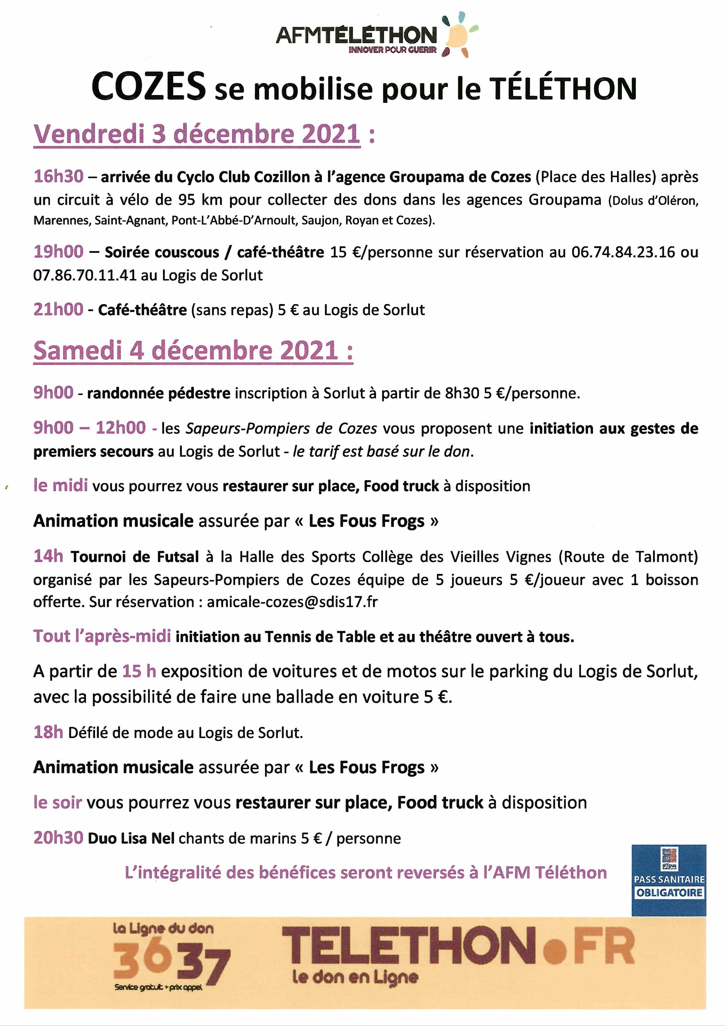 Cozes se mobilise pour le Téléthon